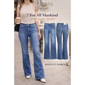 7 For All Mankind Easy Boot Jeans Medium Wash Bootcut 27x33 USA